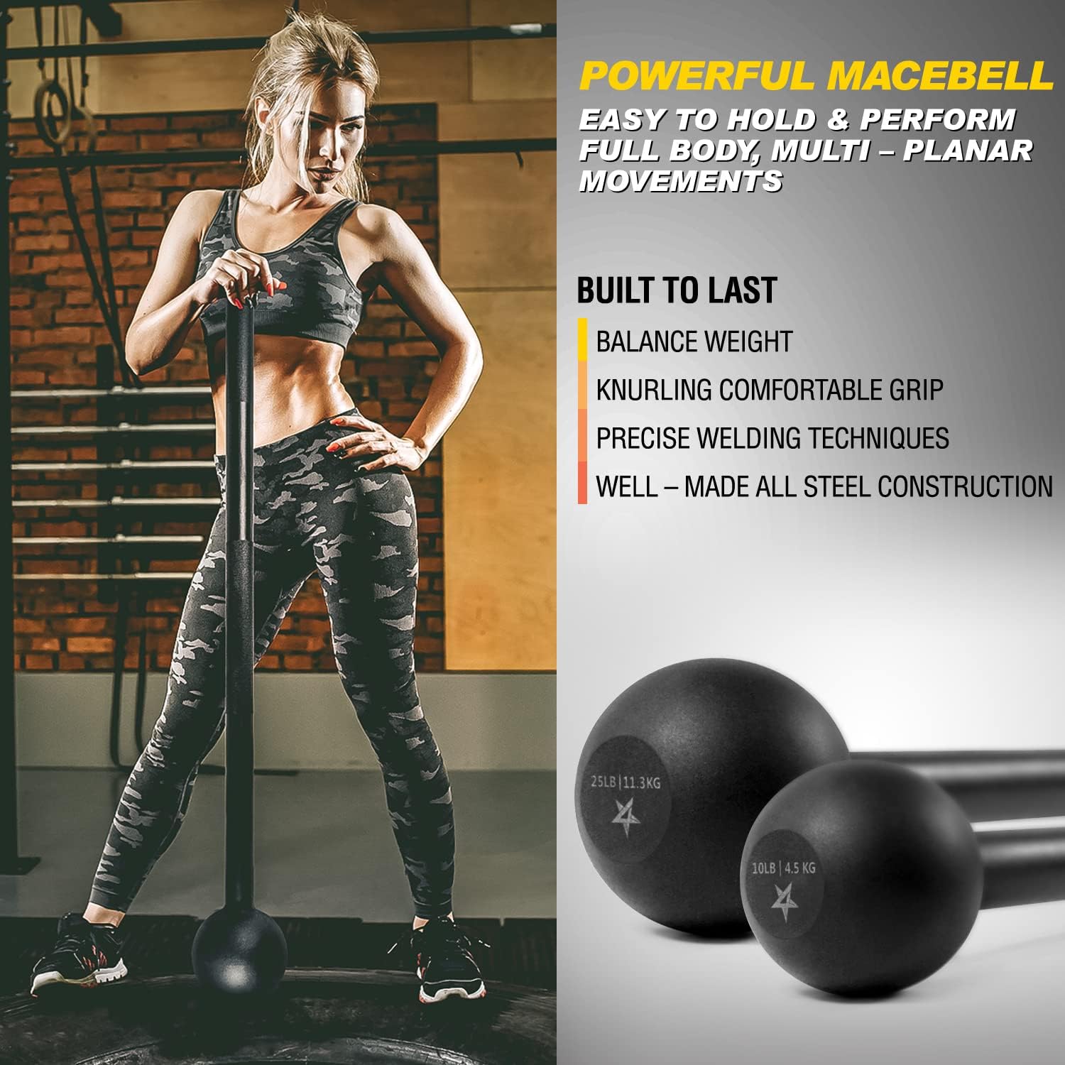 Unleash Your Strength with  Steel Mace Bell - Versatile Weight Options for Full Body Workouts, Rehabilitation, and Flexibility for All Fitness Levels